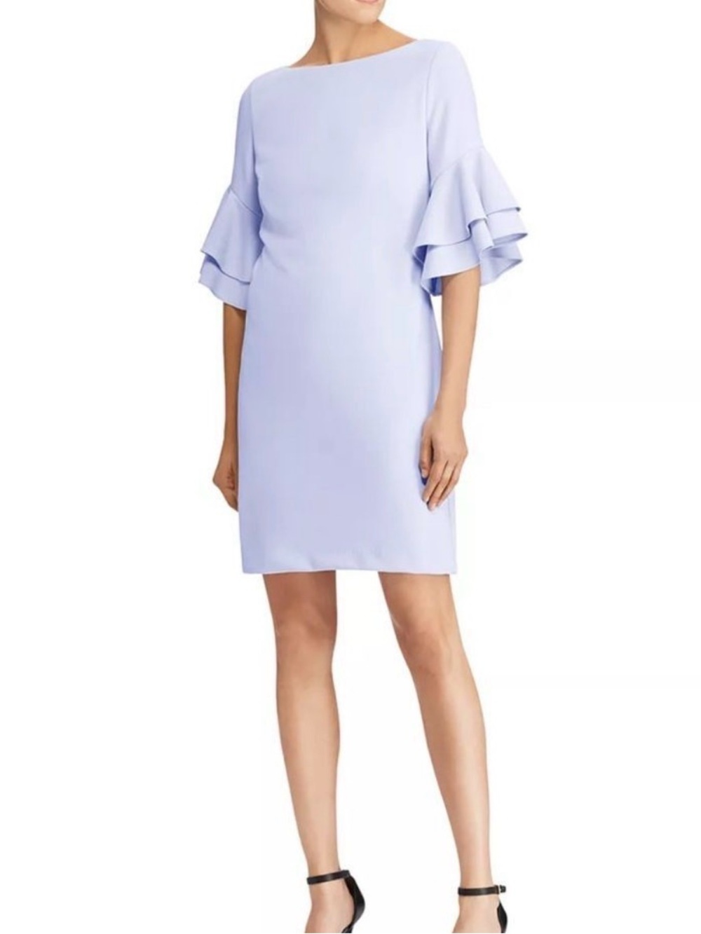 Lauren by Ralph Lauren Periwinkle Ruffle Sleeve Dress